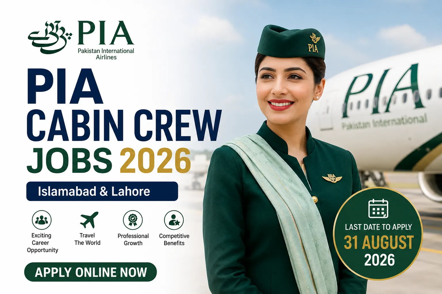 PIA Cabin Crew Jobs 2026 – Eligibility, Requirements, Salary & How to Apply