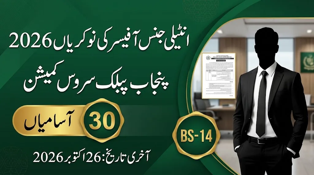 Intelligence Officer Jobs 2026 PPSC Online Apply – 30 Vacancies in Punjab